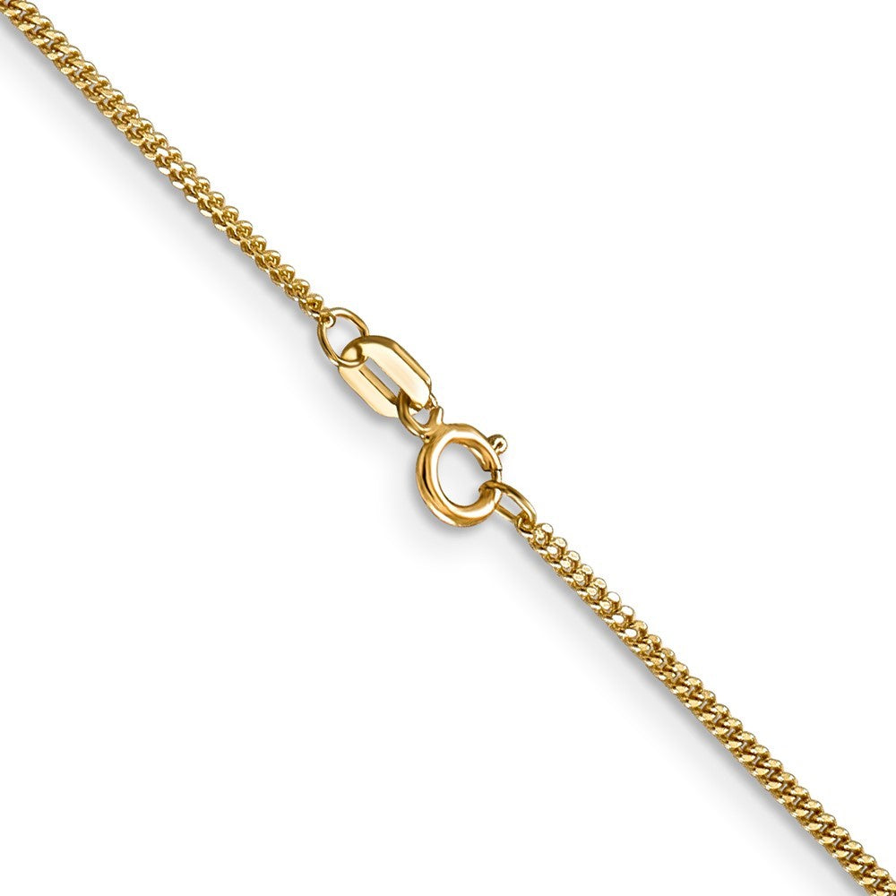 14k Yellow Gold 1.3mm Curb Pendant Chain Necklace