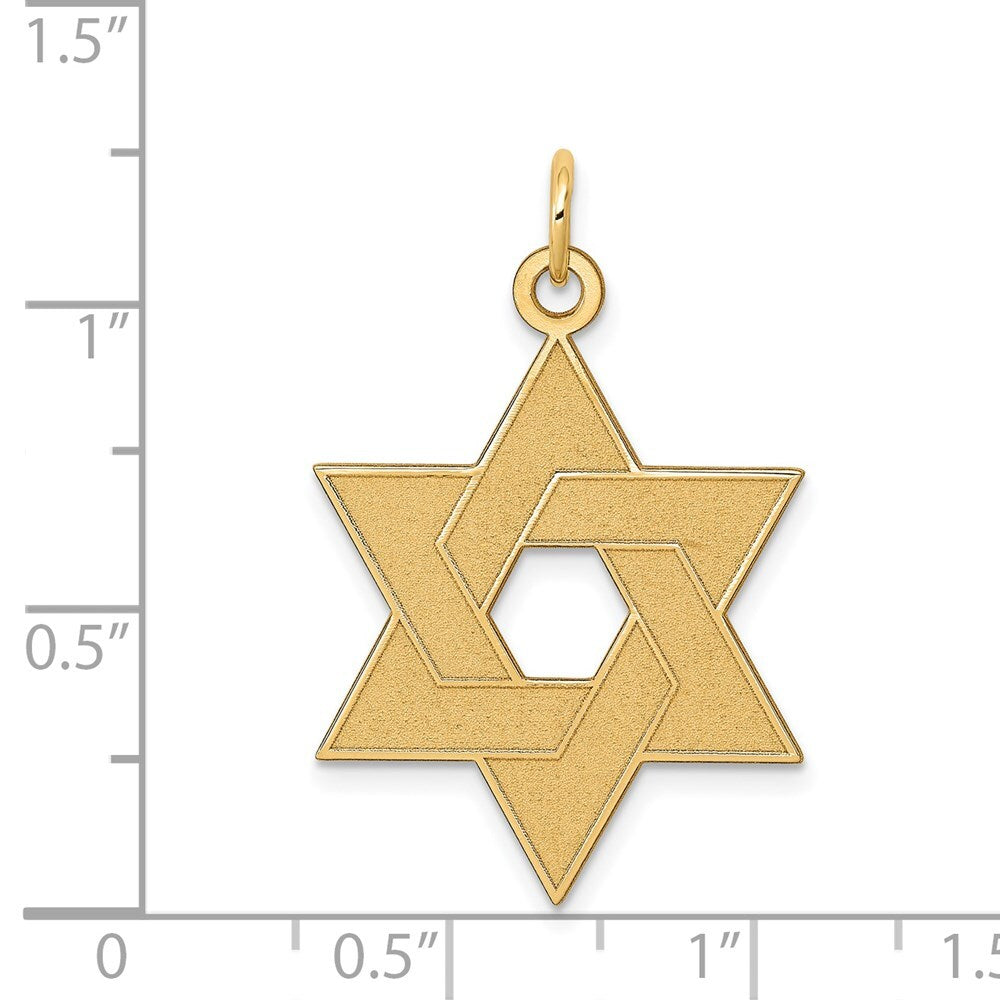 14k Yellow Gold Laser Designed Star of David Pendant