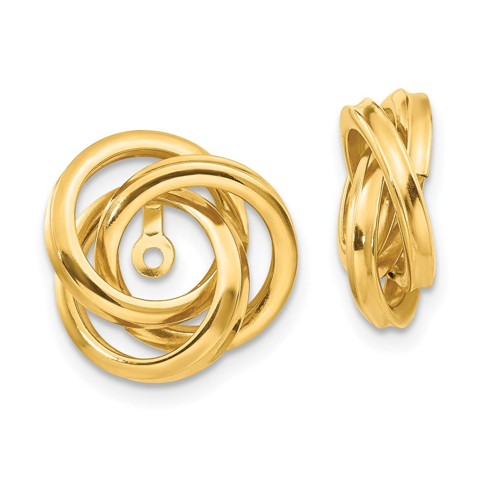 14k Yellow Gold Polished Love Knot Earring Jackets