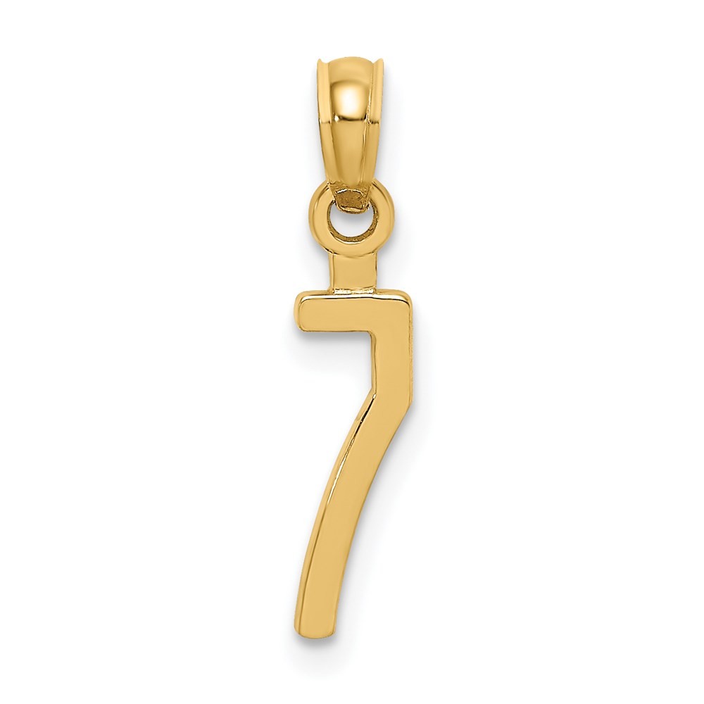 14k Yellow Gold Polished Number 7 Pendant