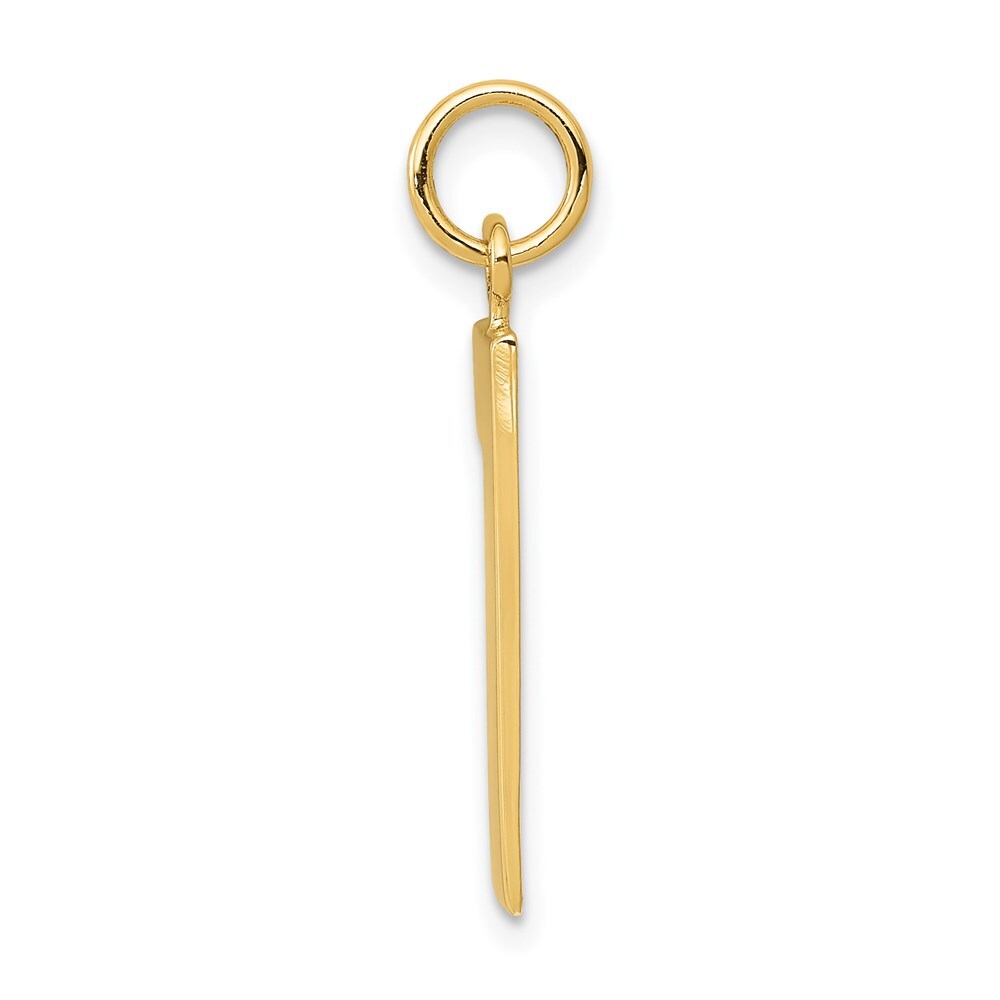 14k Yellow Gold Large Polished Number 1 Charm Pendant for Women