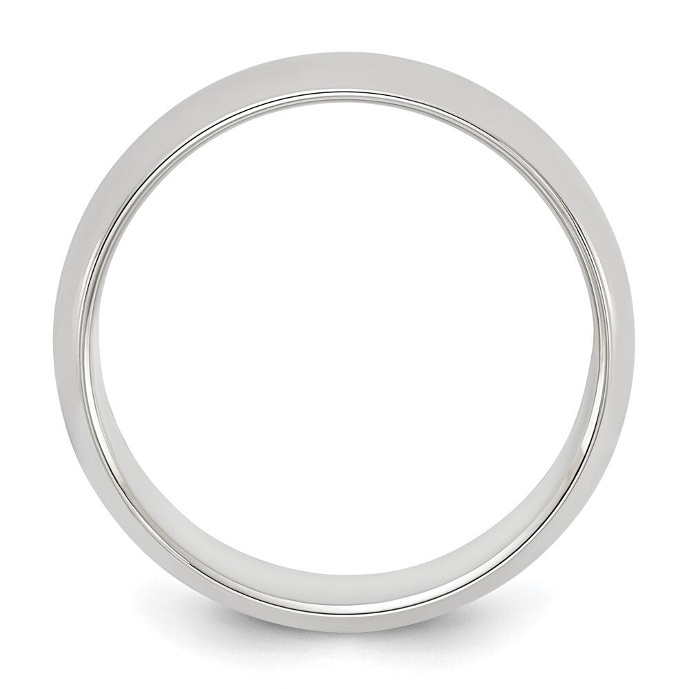 Sterling Silver Rhodium-plated 6mm Half-Round Band Ring