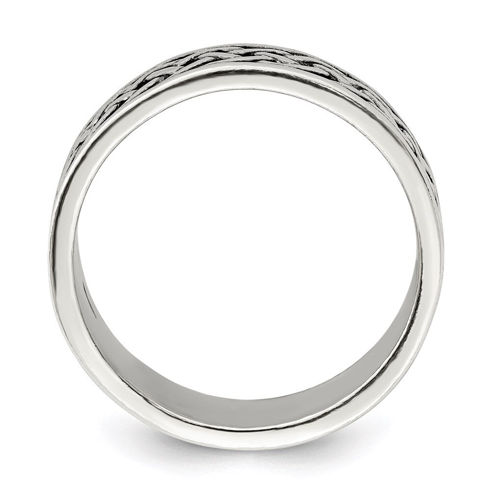 Sterling Silver Weave Design Ring Size 10