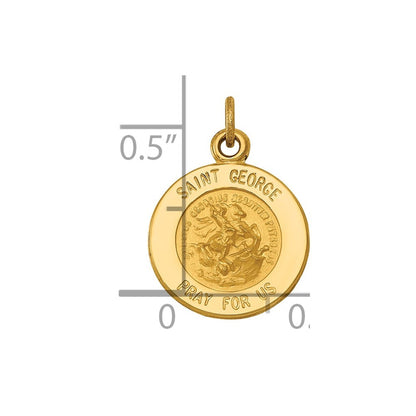 14k Yellow Gold Saint George Medal Charm