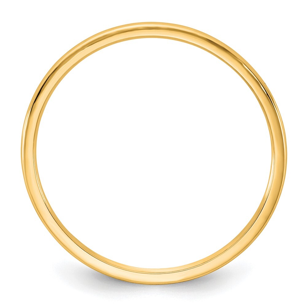 14K Yellow Gold 1mm LTW Half Round Band Size 6