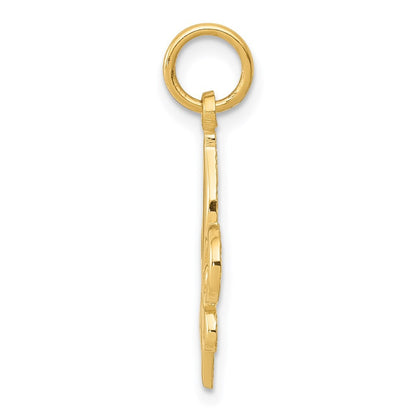 14k Yellow Gold Fleur De Lis Charm Pendant