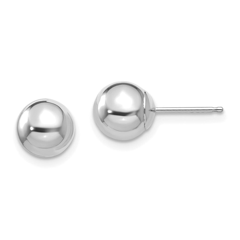 14k White Gold Polished 7mm Ball Stud Earrings Gift for Women