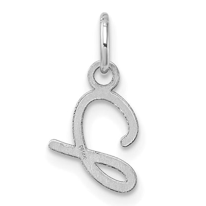 14k White Gold Uppercase Letter J Initial Charm Pendant