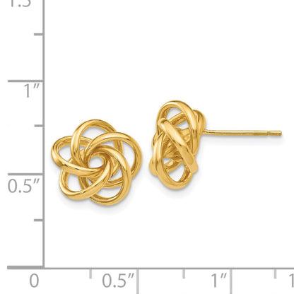 14k Yellow Gold Love Knot Stud Earrings