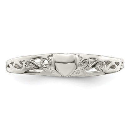 Sterling Silver Heart Ring Size 8