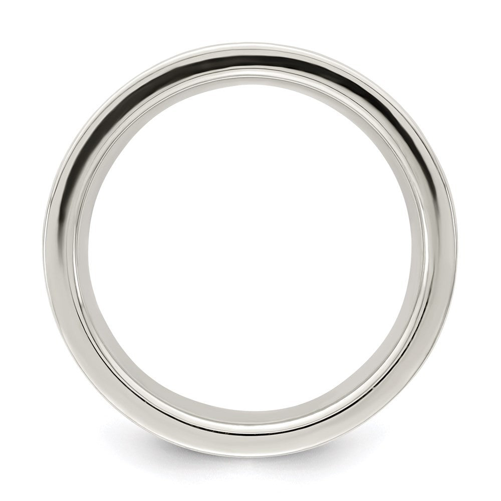 Sterling Silver 8mm Comfort Fit Flat Size 8.5 Band Ring