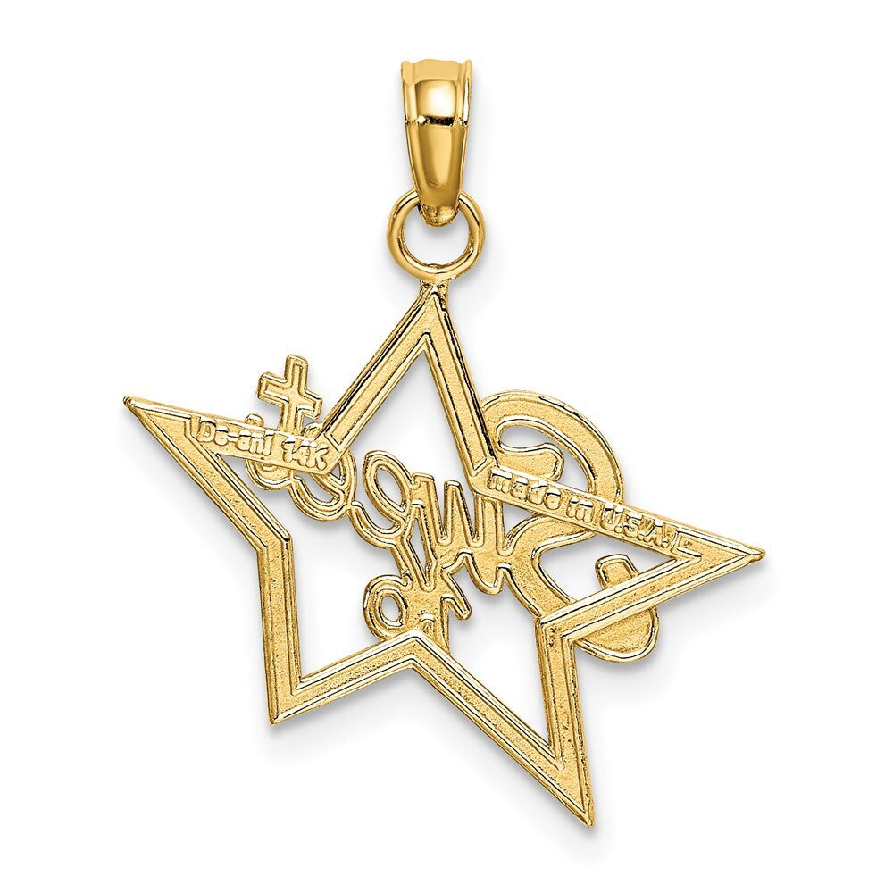 14k Yellow Gold SWEET 16 Charm Pendant for Women
