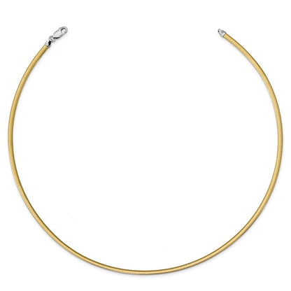 Sterling Silver Flash Gold-plated Reversible 3mm Cubetto Chain Necklace