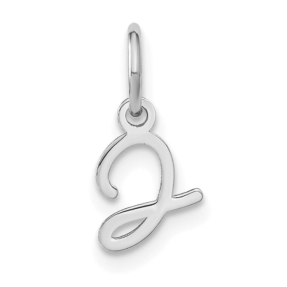 14k White Gold Upper case Letter J Initial Charm Pendant for Women