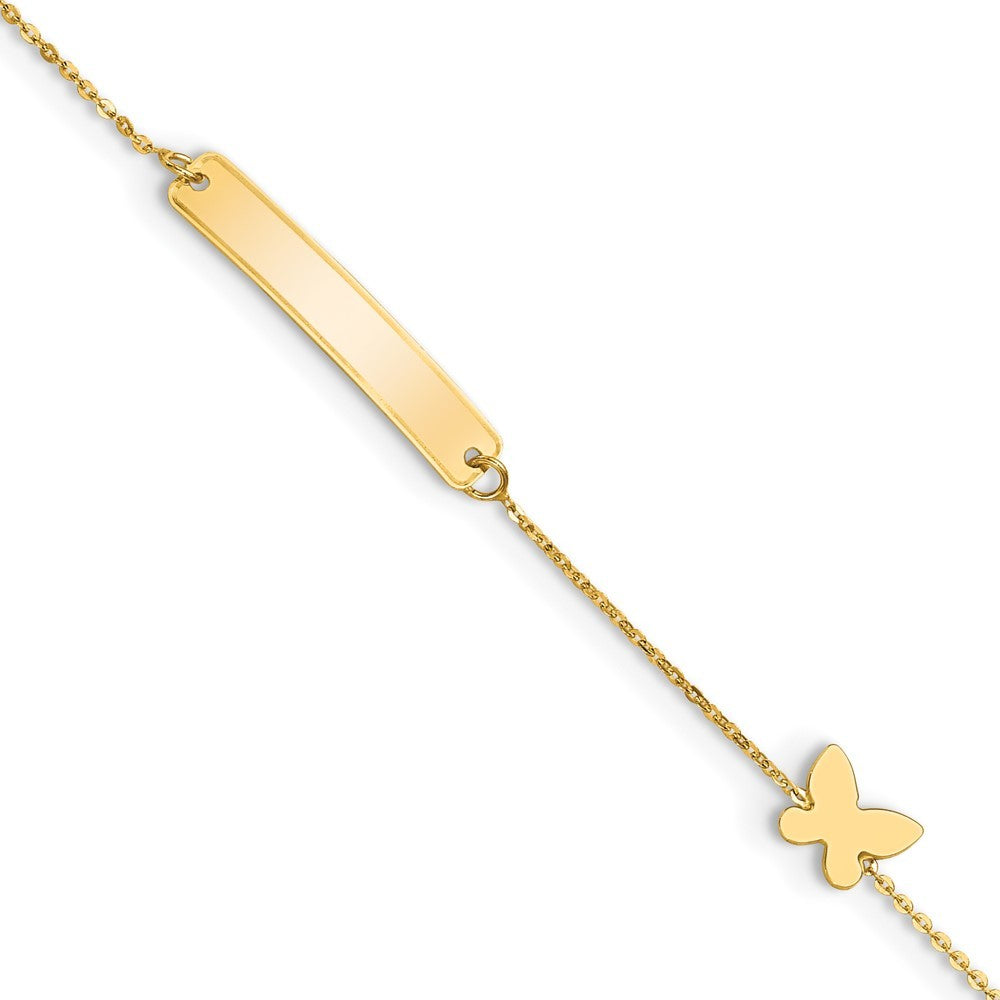 14k Yellow Gold Polished 5.5in Butterfly ID Bracelet