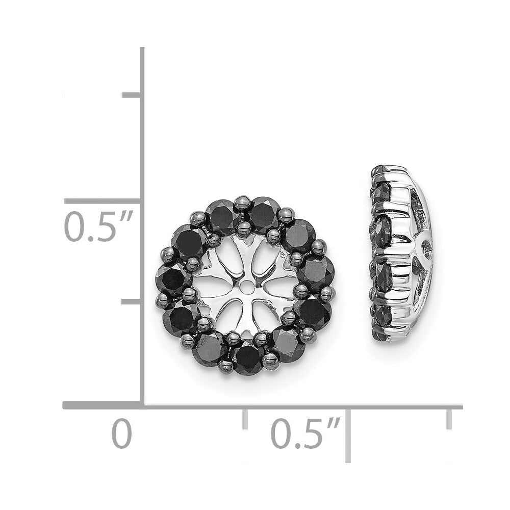 14k White Gold Black Diamond Earring Jackets