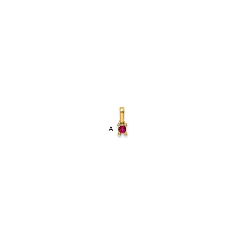 14k Yellow Gold Family Jewelry Diamond Semi-Set Pendant