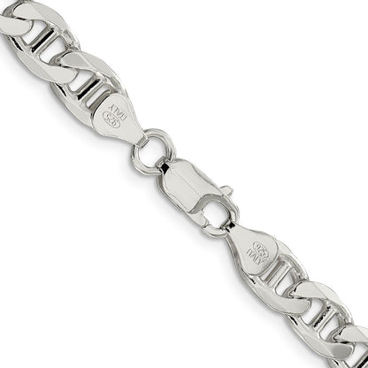Sterling Silver 7.5mm Figaro Anchor Chain Necklace