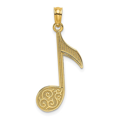 14k Yellow Gold Music Note Charm