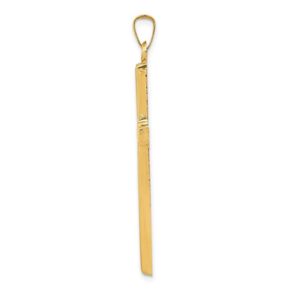 14k Yellow Gold Hollow Cross Pendant