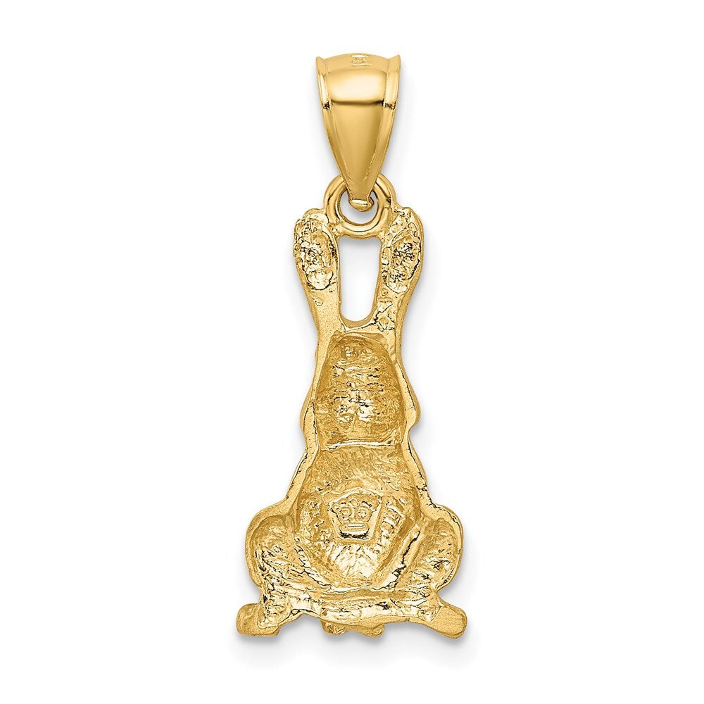 14k Yellow Gold Diamond-cut Rabbit Pendant