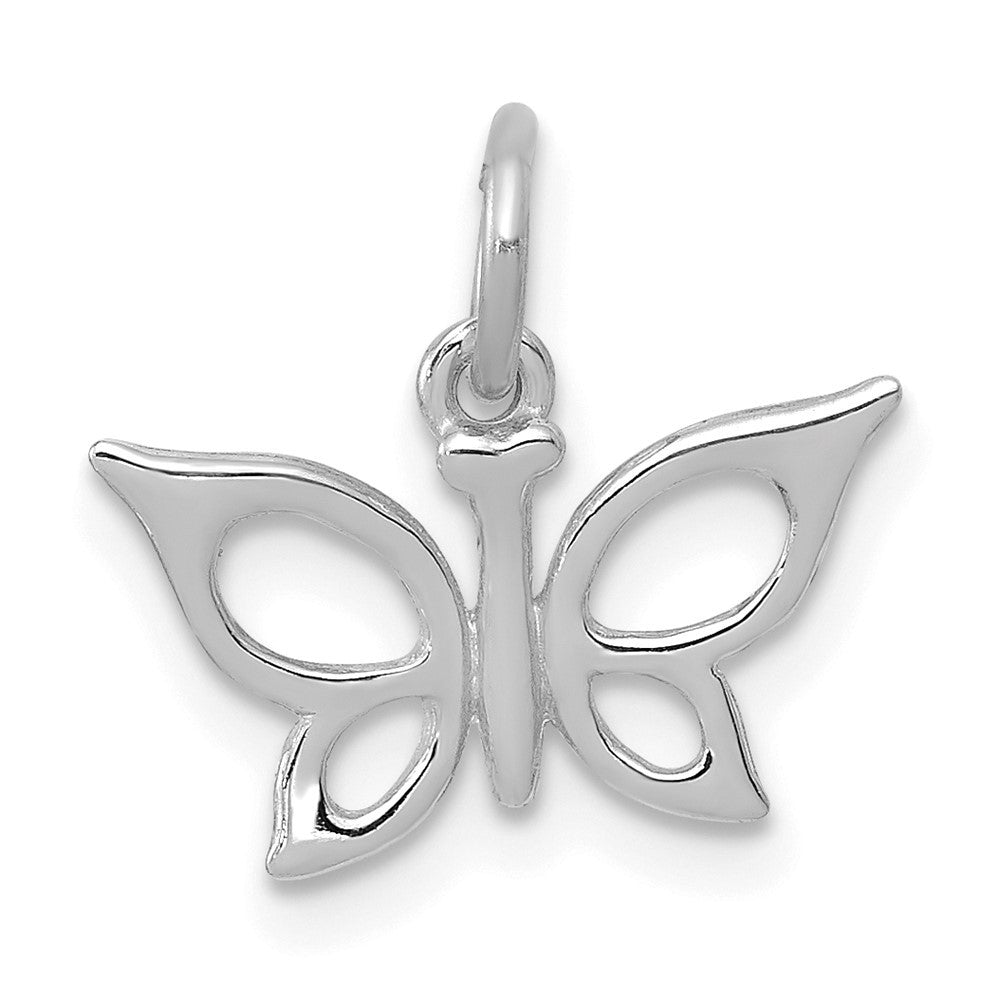 14k White Gold Polished Butterfly Charm Pendant