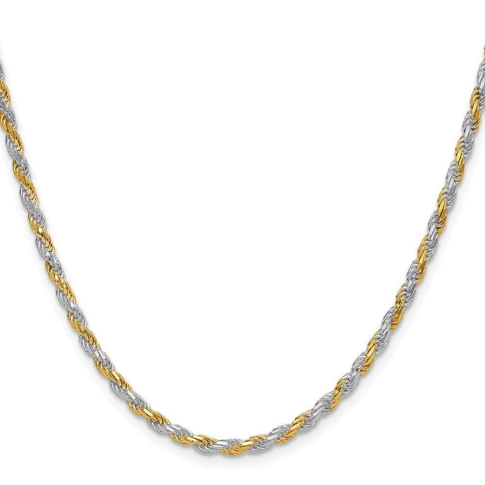 Sterling Silver And Vermeil 2.5mm Diamond-cut Rope Chain Necklace