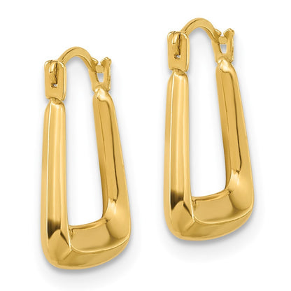 14k Yellow Gold Polished Hollow Fancy Hoops