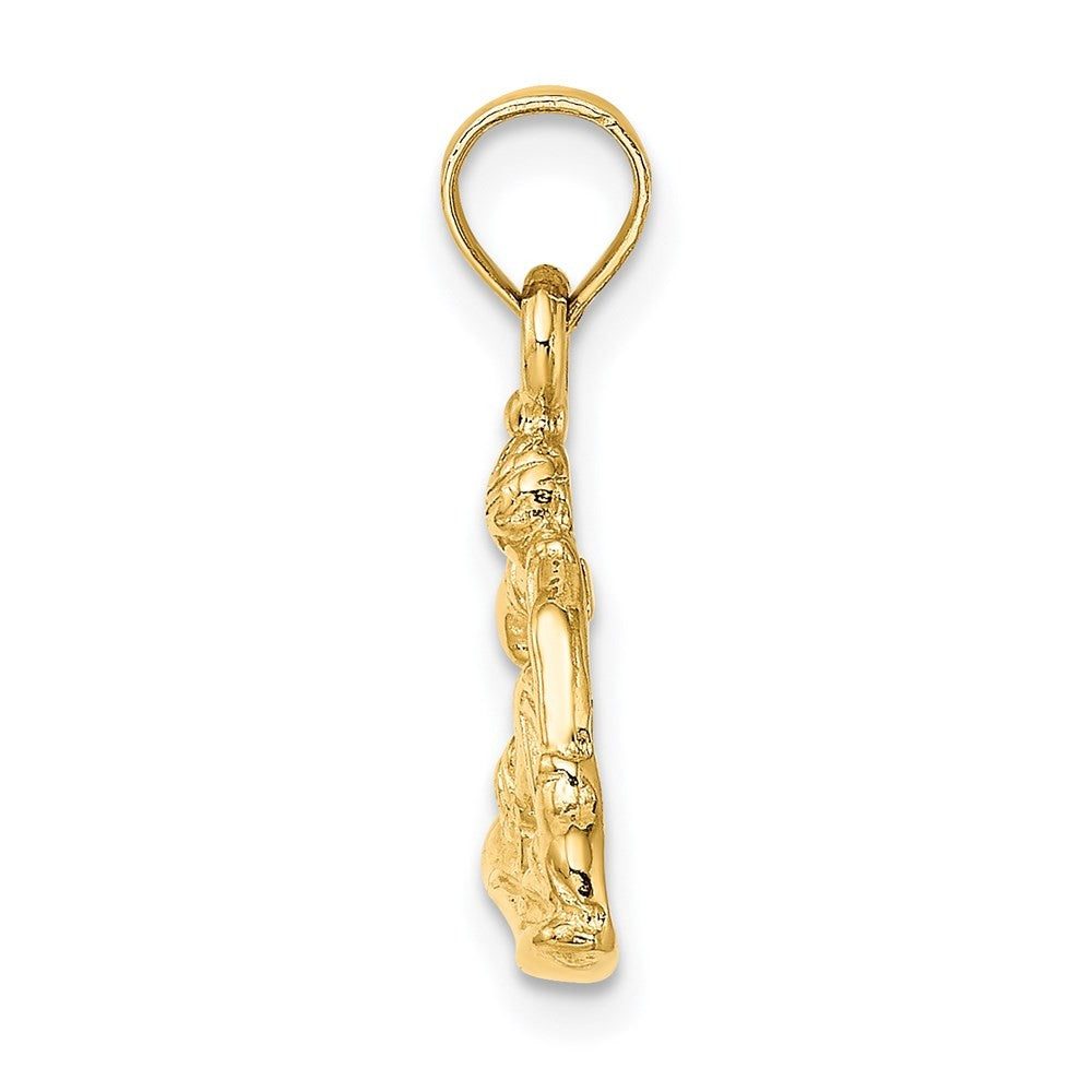 14k Yellow Gold Snowboarder Charm