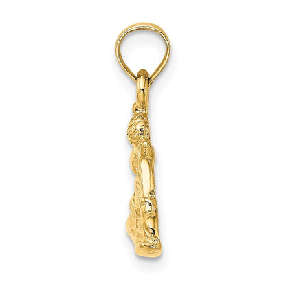 14k Yellow Gold Snowboarder Charm