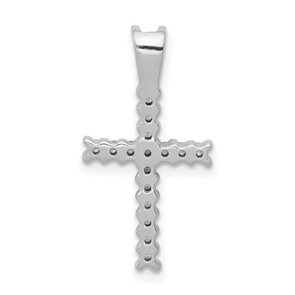14k White Gold 1/4ct. Diamond Latin Cross Pendant for Women