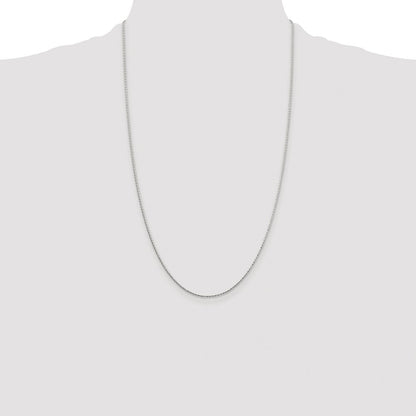 Sterling Silver Rhodium-plated 1.25mm Diamond-cut Round Spiga Chain