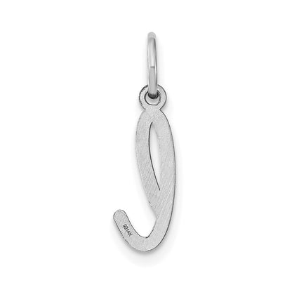 14k White Gold Lower case Letter L Initial Charm Pendant
