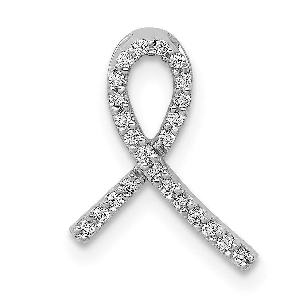 14k White Gold Awareness 1/10ct. Diamond Slide Pendant for Women