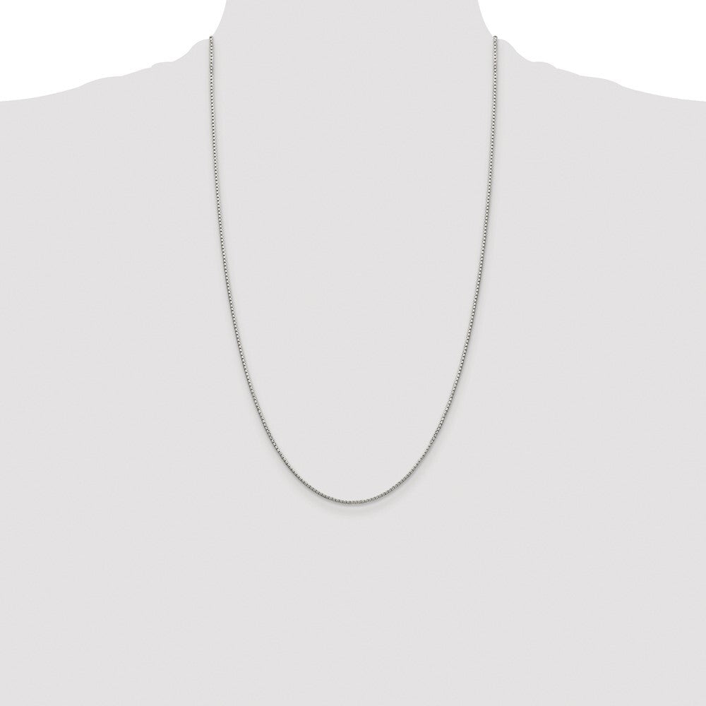 Sterling Silver Rhodium-plated 1.35mm 8 Sided Diamond-cut Box Chain