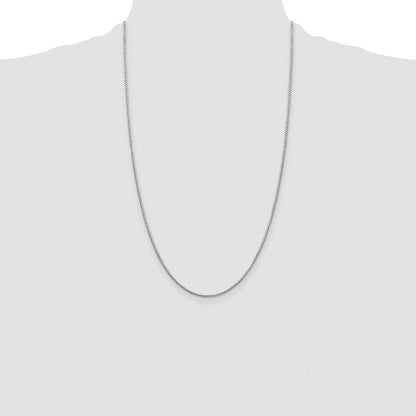 Sterling Silver Rhodium-plated 1.35mm 8 Sided Diamond-cut Box Chain