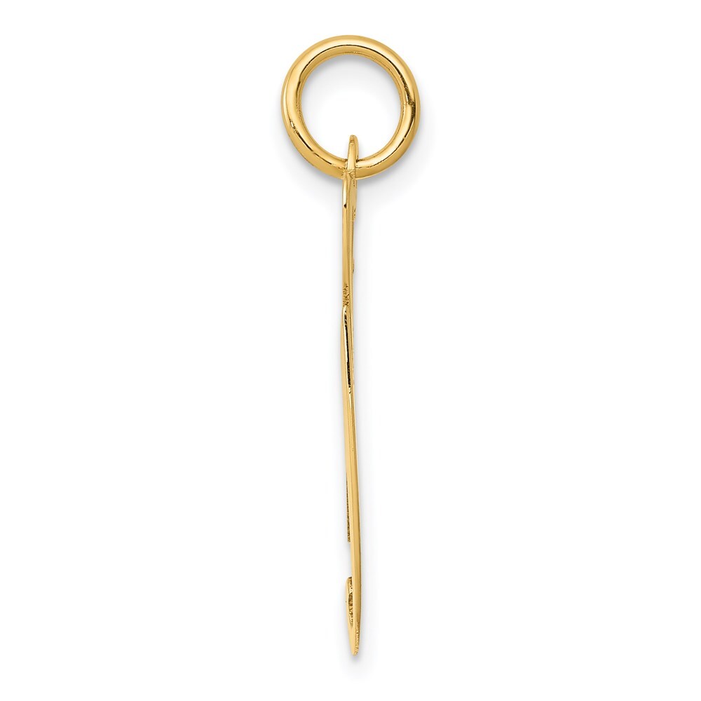 14k Yellow Gold Large Fancy Script Letter G Initial Charm Pendant