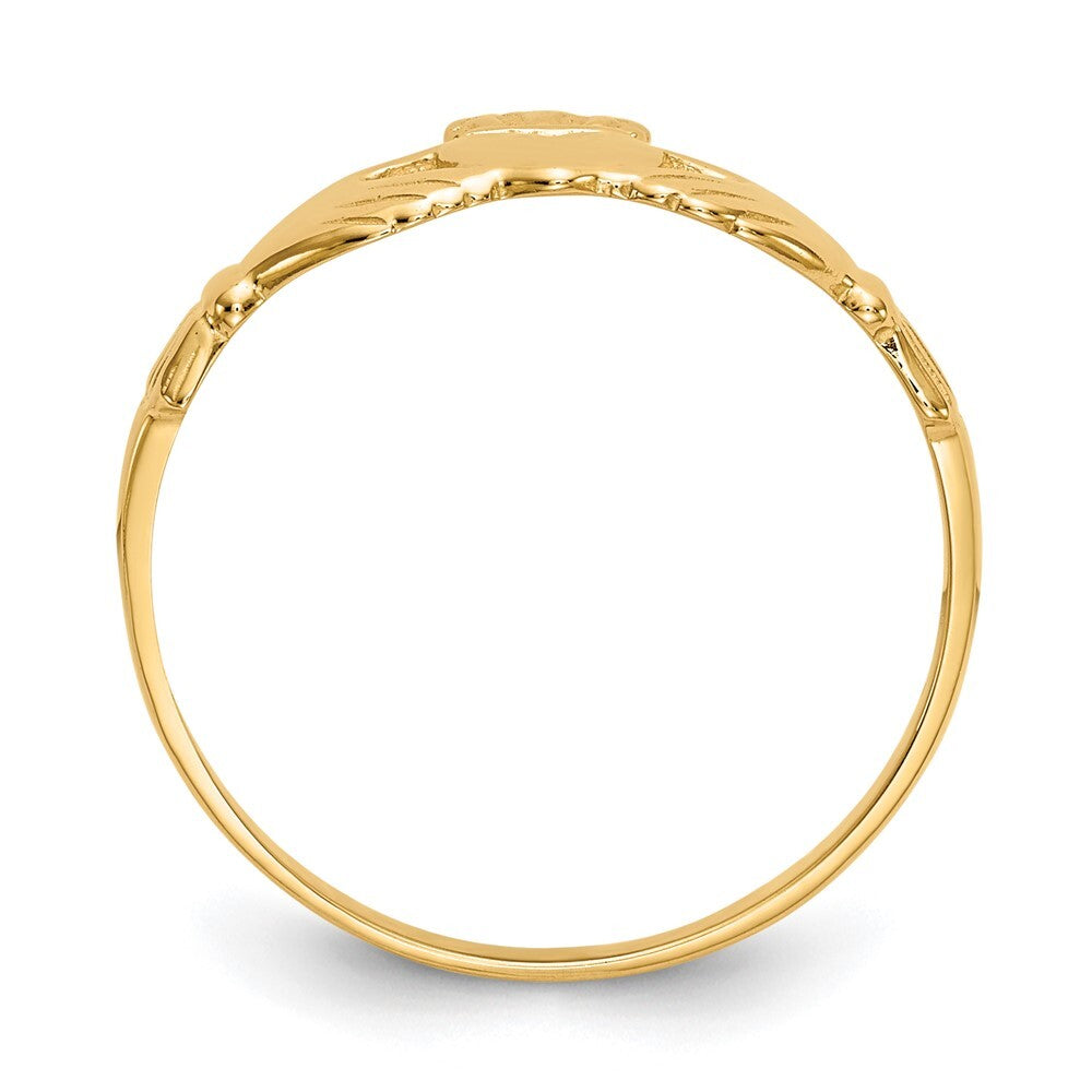 14K Yellow Gold Claddagh Ring