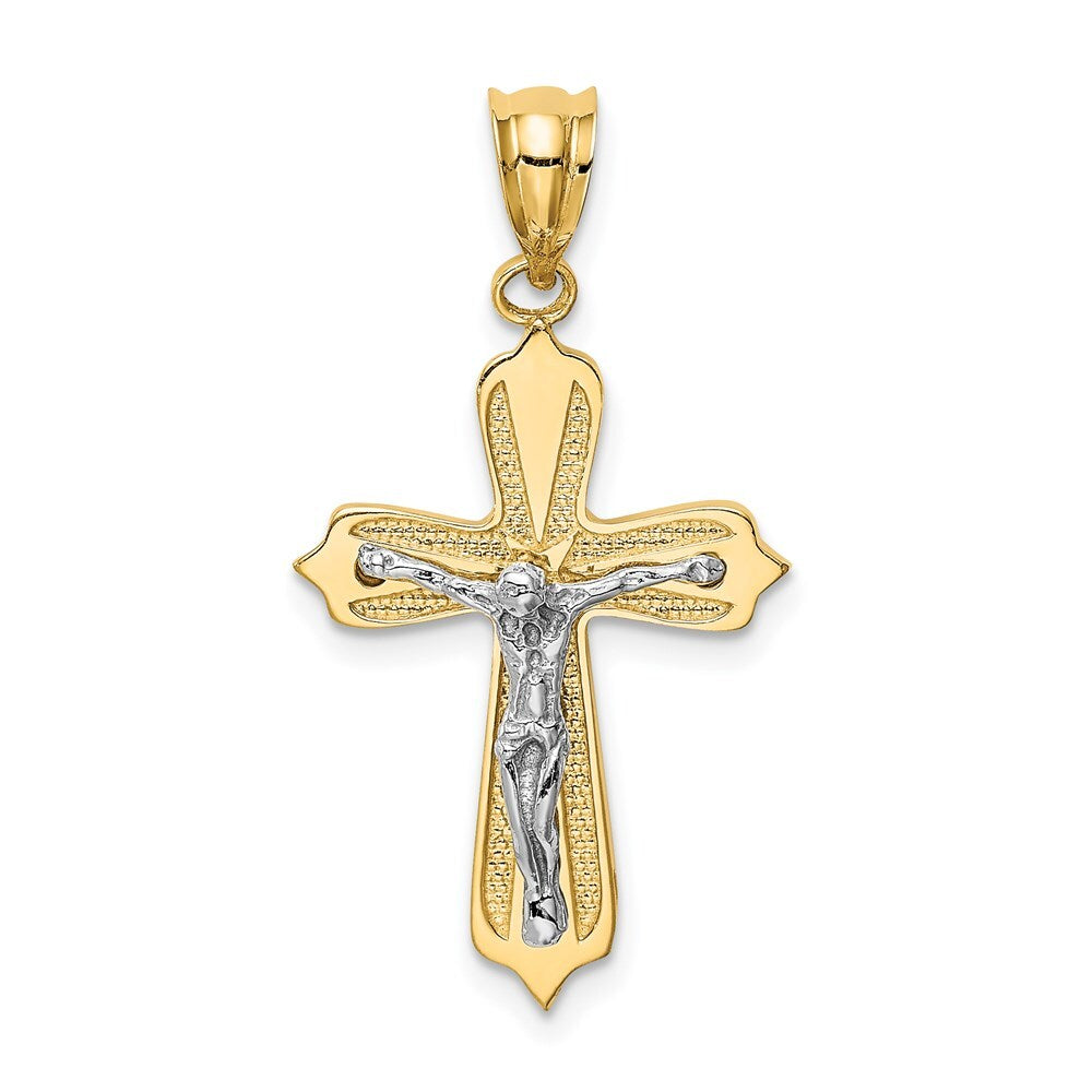 14k Two-tone Gold Crucifix Pendant for Women