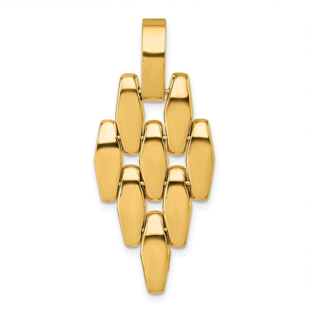 14k Yellow Gold Polished Fancy Link Geometric Dangle Pendant
