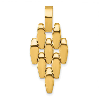 14k Yellow Gold Polished Fancy Link Geometric Dangle Pendant