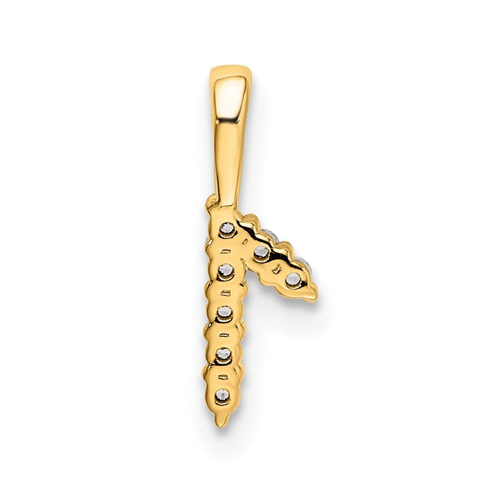 14k Yellow Gold Diamond Number 1 Pendant