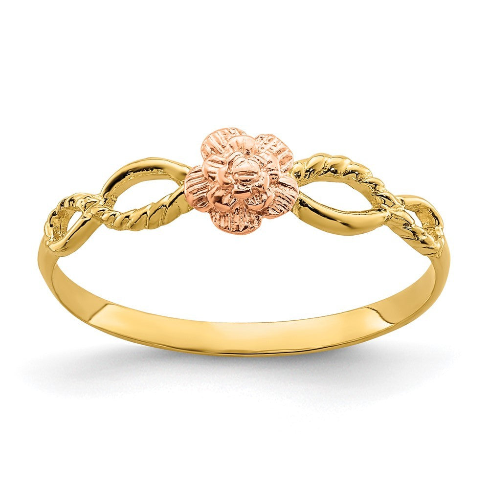 14K Two-tone Gold Flower Ring