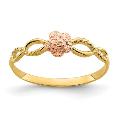 14K Two-tone Gold Flower Ring