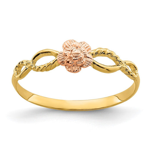 14K Two-tone Gold Flower Ring