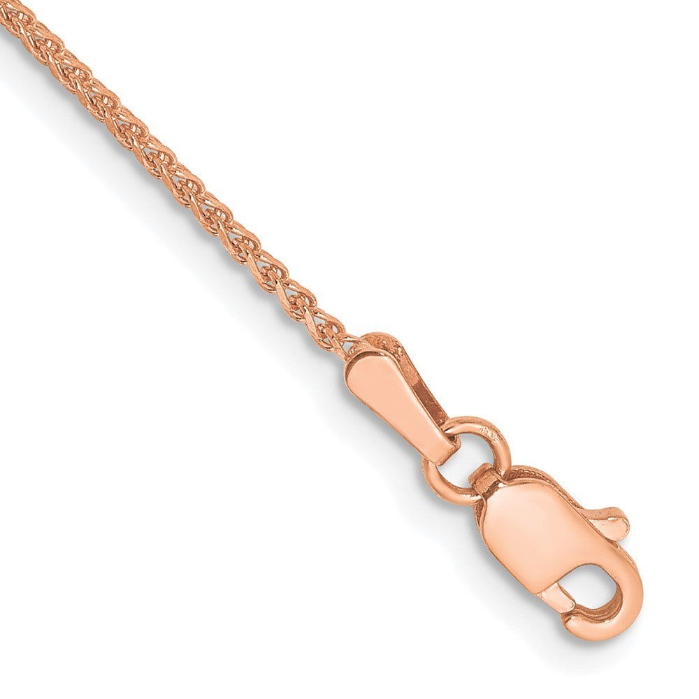 14K Rose Gold 7 inch 1.25mm Diamond-cut Spiga Bracelet