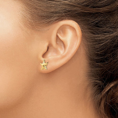 14k Yellow Gold Madi K Starfish Post Earrings