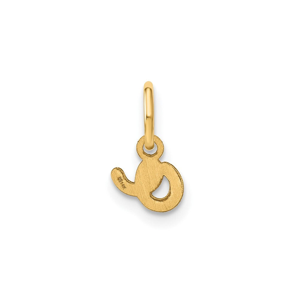 14k Yellow Gold Lower case Letter O Initial Charm Pendant