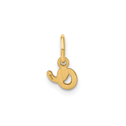 14k Yellow Gold Lower case Letter O Initial Charm Pendant