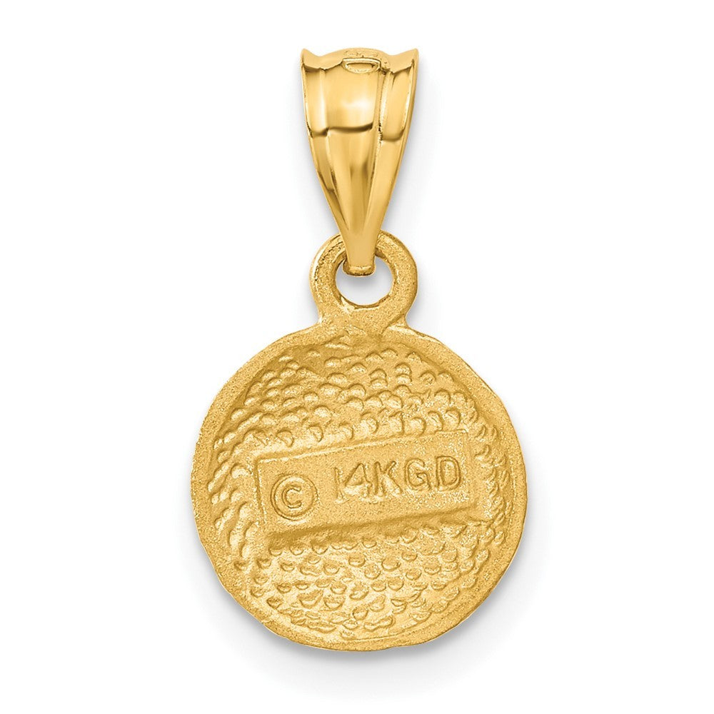 14k Yellow Gold Basketball Charm